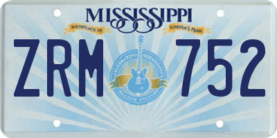MS license plate ZRM752