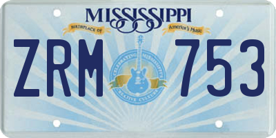 MS license plate ZRM753