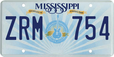 MS license plate ZRM754