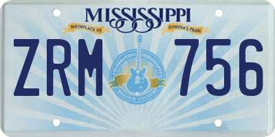 MS license plate ZRM756