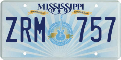 MS license plate ZRM757
