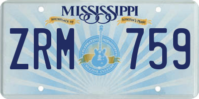 MS license plate ZRM759