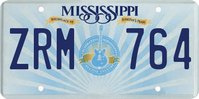 MS license plate ZRM764