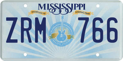 MS license plate ZRM766