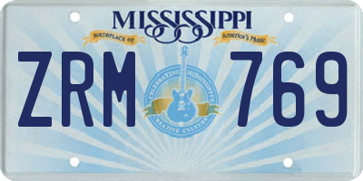 MS license plate ZRM769