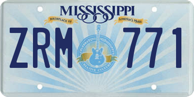 MS license plate ZRM771