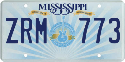 MS license plate ZRM773