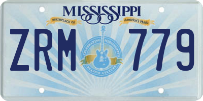 MS license plate ZRM779