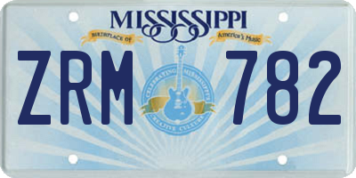 MS license plate ZRM782