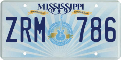 MS license plate ZRM786