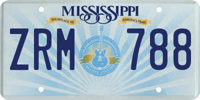 MS license plate ZRM788