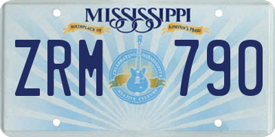 MS license plate ZRM790