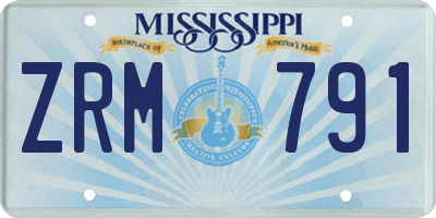 MS license plate ZRM791