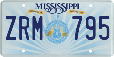 MS license plate ZRM795