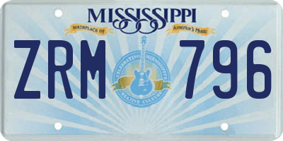 MS license plate ZRM796