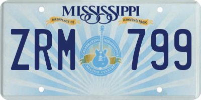 MS license plate ZRM799