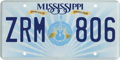 MS license plate ZRM806