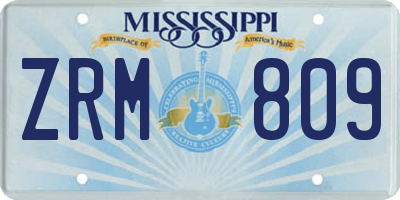 MS license plate ZRM809