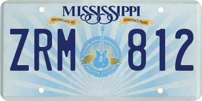 MS license plate ZRM812