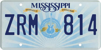 MS license plate ZRM814