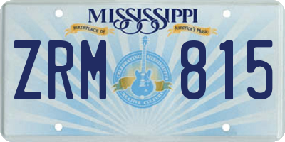 MS license plate ZRM815