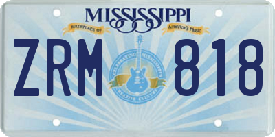 MS license plate ZRM818