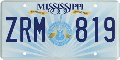 MS license plate ZRM819