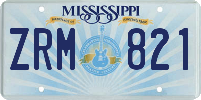 MS license plate ZRM821