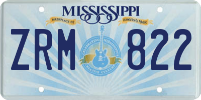 MS license plate ZRM822