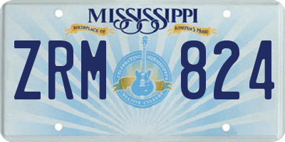 MS license plate ZRM824