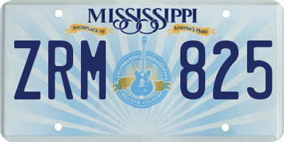 MS license plate ZRM825