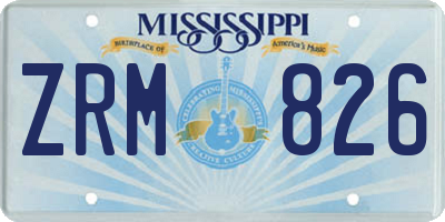 MS license plate ZRM826