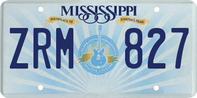MS license plate ZRM827