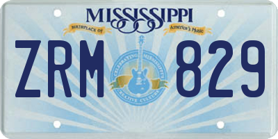 MS license plate ZRM829