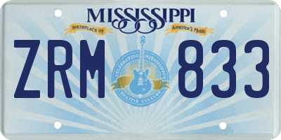 MS license plate ZRM833