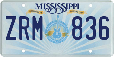 MS license plate ZRM836