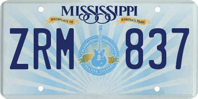 MS license plate ZRM837