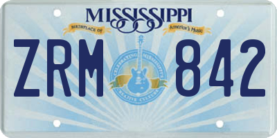 MS license plate ZRM842
