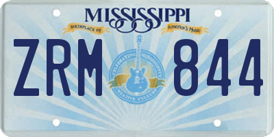 MS license plate ZRM844