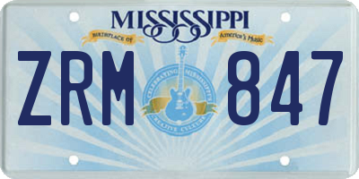 MS license plate ZRM847