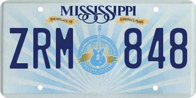 MS license plate ZRM848