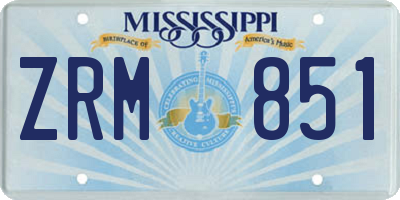 MS license plate ZRM851