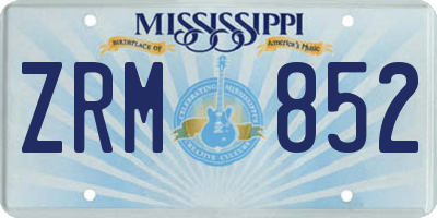 MS license plate ZRM852