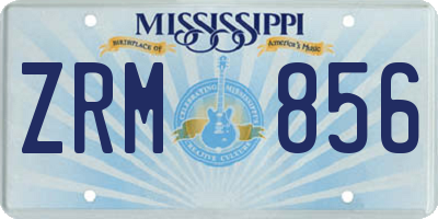 MS license plate ZRM856