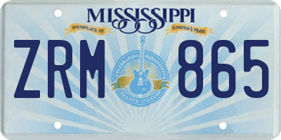 MS license plate ZRM865