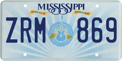 MS license plate ZRM869