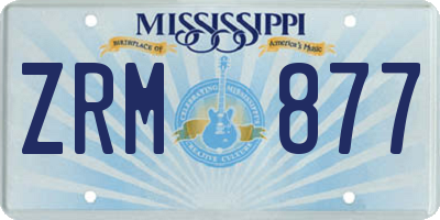 MS license plate ZRM877