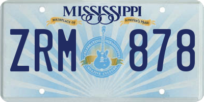 MS license plate ZRM878