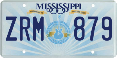 MS license plate ZRM879