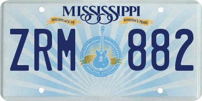 MS license plate ZRM882